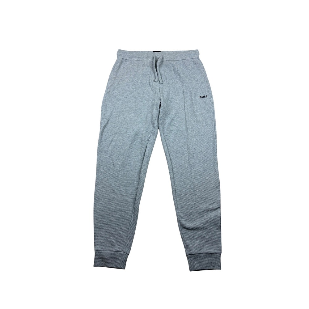 Hugo Boss Homewear Mens Gray Waffle Knit Thermal Jogger Pajama Pants Size Large